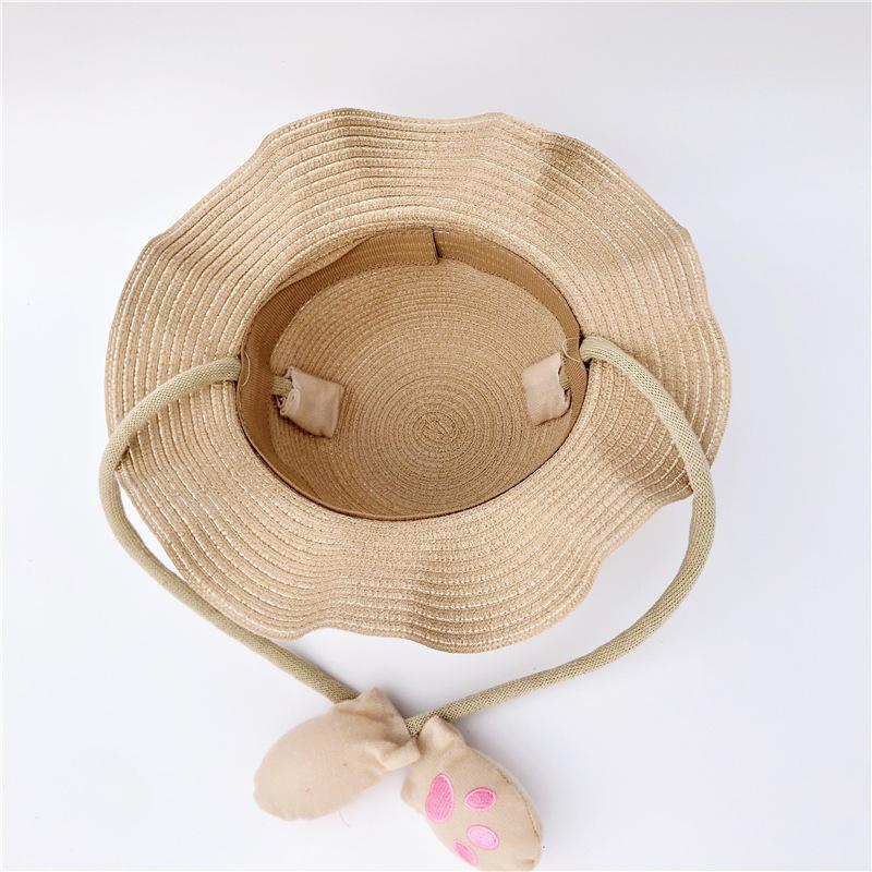 Kids Children Cute Cartoon Dance Ears Rabbit  Cap Fisherman Straw Hat