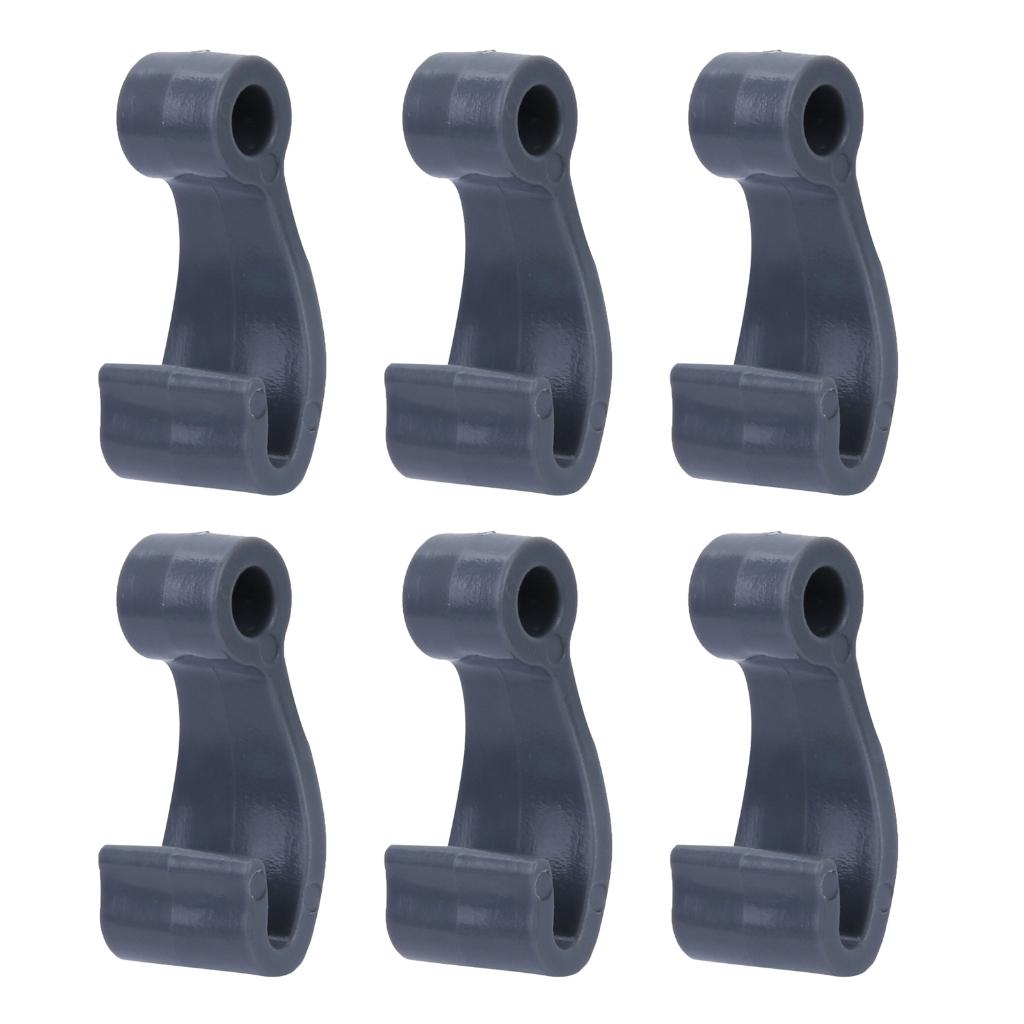 6 Pcs Kayak J Shape Hooks Bungee Hooks Plastic Snap Fasten Rope Hooks Clip for Kayaks Canoes Paddle Board Rowing