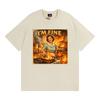 Retro I' M Fine Meme Funny Sarcastic Housewife Graphic T-shirts Men Women Fashion Gothic T Shirt Casual Cotton Oversized T-shirt