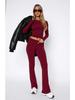 2024 Euro-American Women's Fashion Long Sleeve Pullover & Slim Fit Flared Pants Set