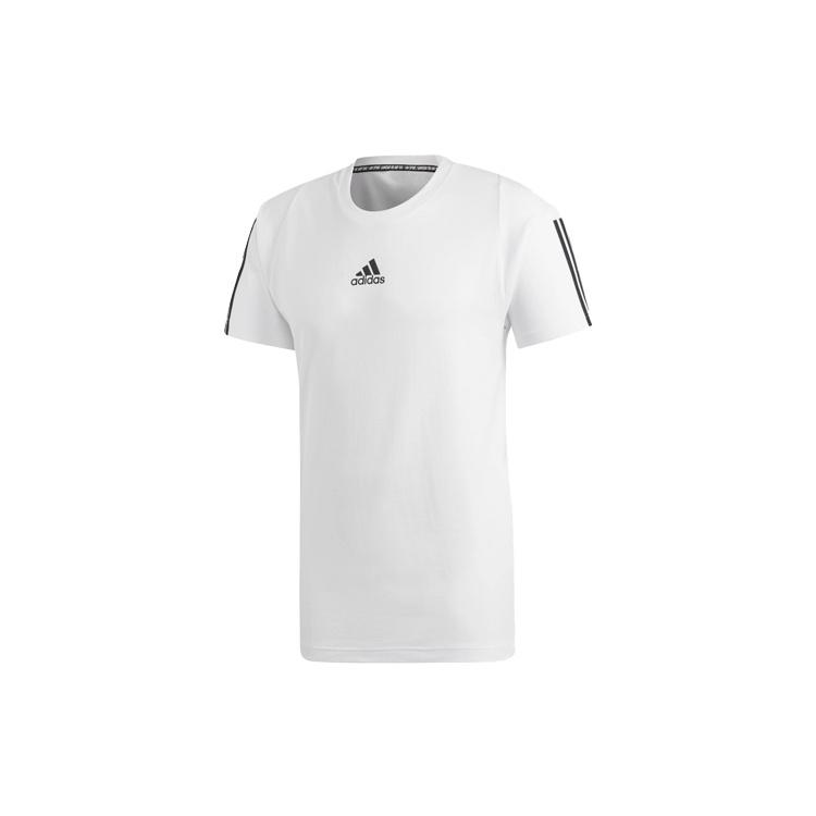 adidas Stripe Printing Training Sports Short Sleeve White Men s DQ1453 L