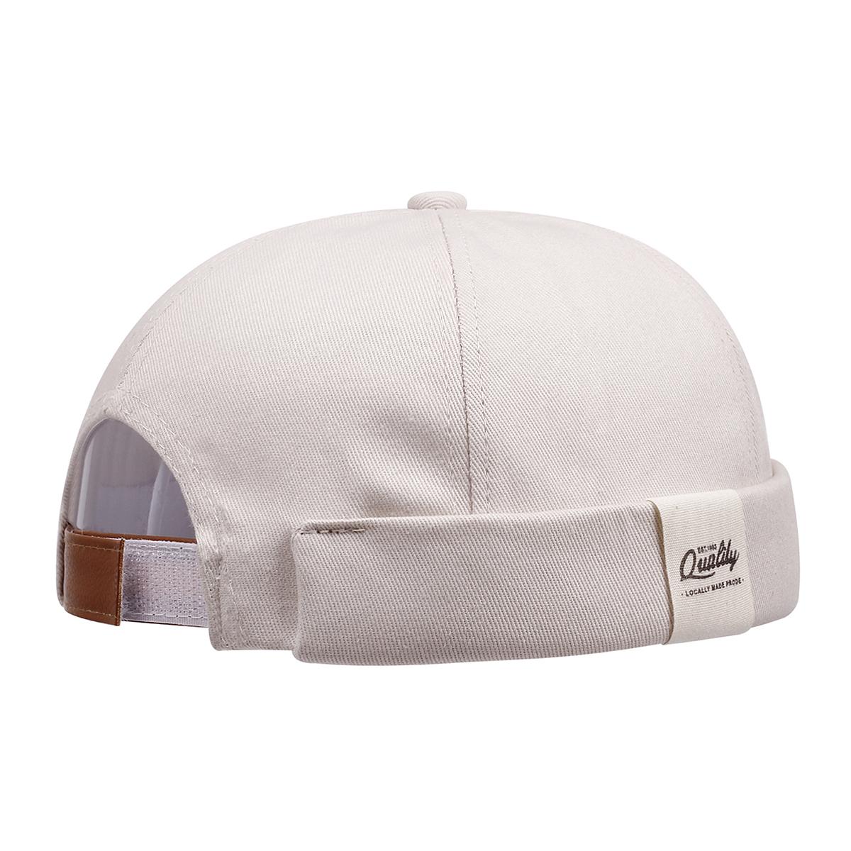 Neue Mode Unisex Mode Retro Baumwolle Mützen Mütze Verstellbar Krempenlos Hut Outdoor Schirmmütze Matrosenmütze Mütze Für Männer 58/59 white