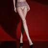 Gentle Trap Sexy Stockings Women 360 Seamless Erotic Girdle Aurora Shiny Pure Black Silk Pantyhose