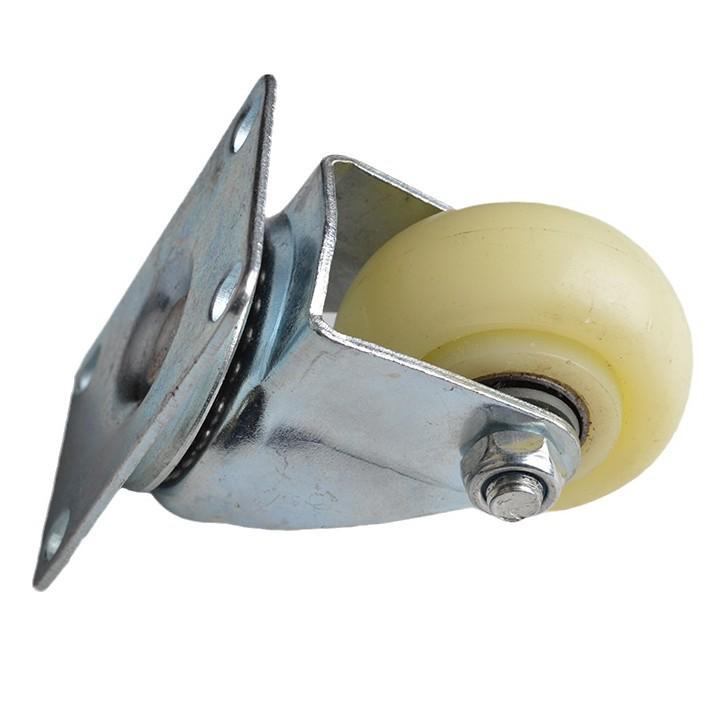 Medium Duty Swivel Caster Wheel - White Nylon, Wear-Resistant