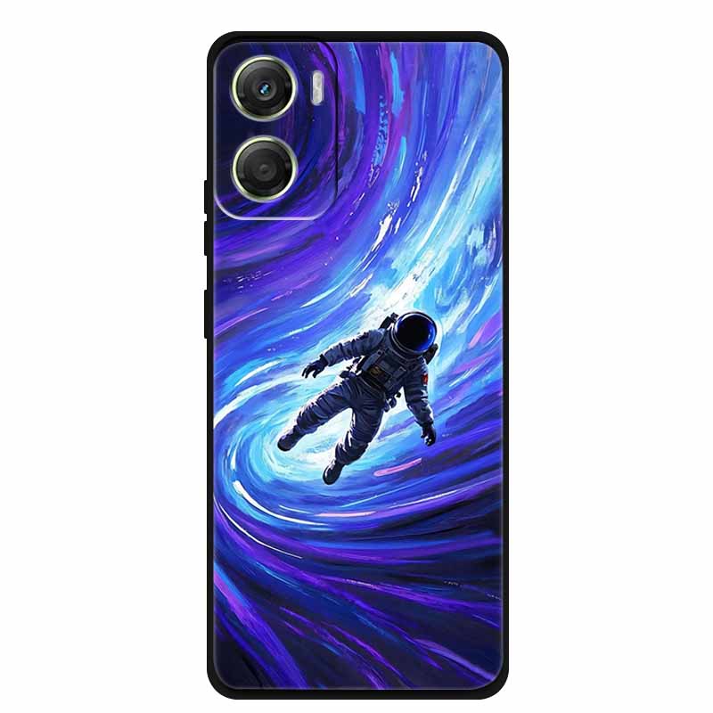 Flowers Case For Motorola Moto G06 G 06 4G Soft Silicone Phone Cover Funda Black TPU Protective Bumper Back Fashion Coque Shell