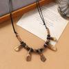 Handwoven dog tooth necklace retro horse tooth pendant Tibetan men's and women's personalized collarbone chain with jewelry
