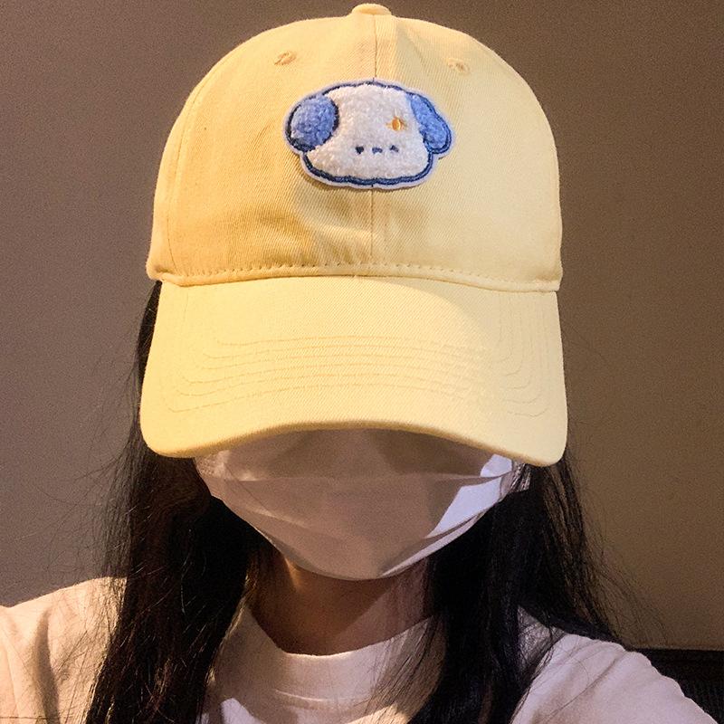 

Милая бейсболка с изображением щенка и женского лица, маленькая мягкая кепка, лето 2024, новая солнцезащитная шляпа с козырьком от солнца Adjustable (54-59cm) жёлтый