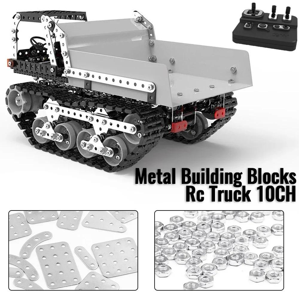 Mattoncini Metallici Assemblaggio Camion Rc 10ch Cingolato Ribaltabile Camion Radiocomandati Viti Dadi Modello Metallico 3d Per Ragazzi