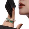 Band Contemporary Wide Polished 925 Silver Ring Unique Geometric Shape For Gifts