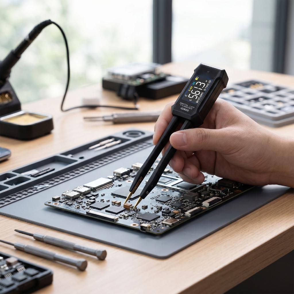 Digital   Twee   Replacement Smart   Met  with   Display for SMD Components Diodes and Continuity Testing