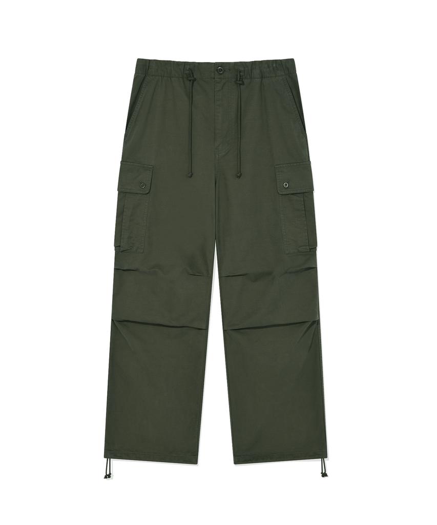 COVERNAT Wide Cotton Parachute Pants Olive