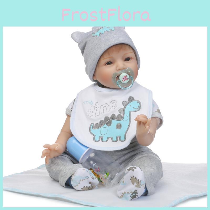 Lebensechte 22-Zoll Realistische Reborn Baby Jungenpuppe Aus Weichem Vinyl-Silikon Für Kleinkinder