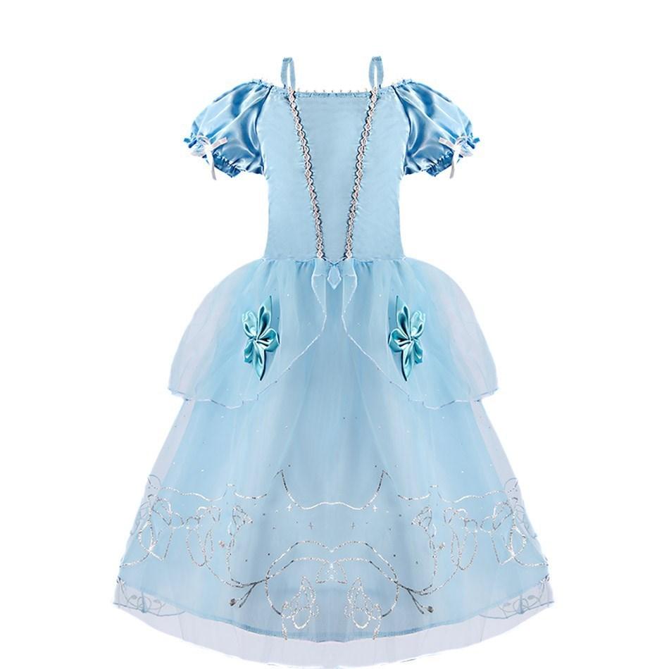 Little Girl Cinderella Dress Rapunzel Belle Halloween Costume Kid Birthday Party Christmas Fancy Evening Dress 2-10 Years