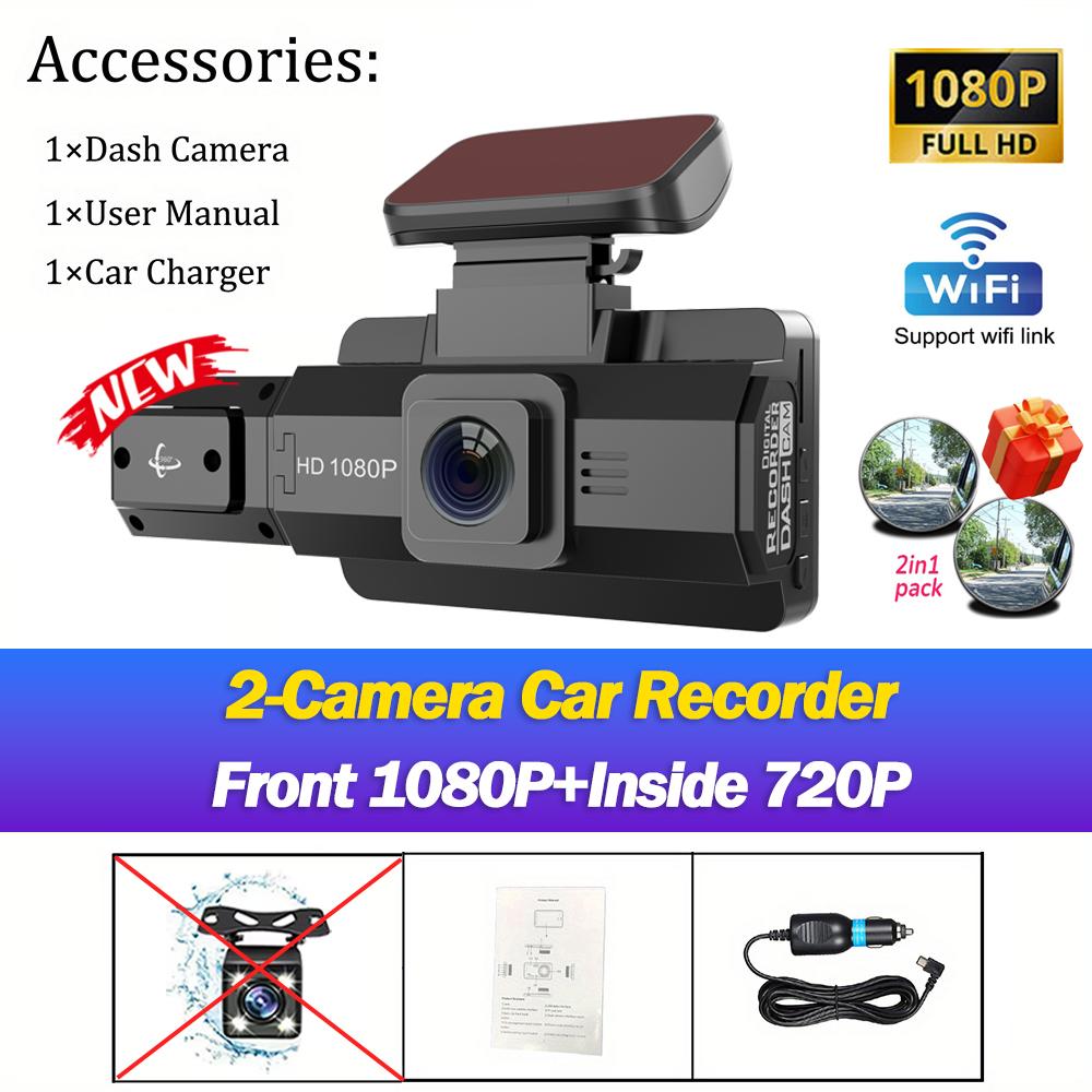 3Channel 1080P Dash Cam for Cars Front and Rear Camera WIFI Car Camera Video Recorder Rear View Camera for Vehicle Car Accessory
