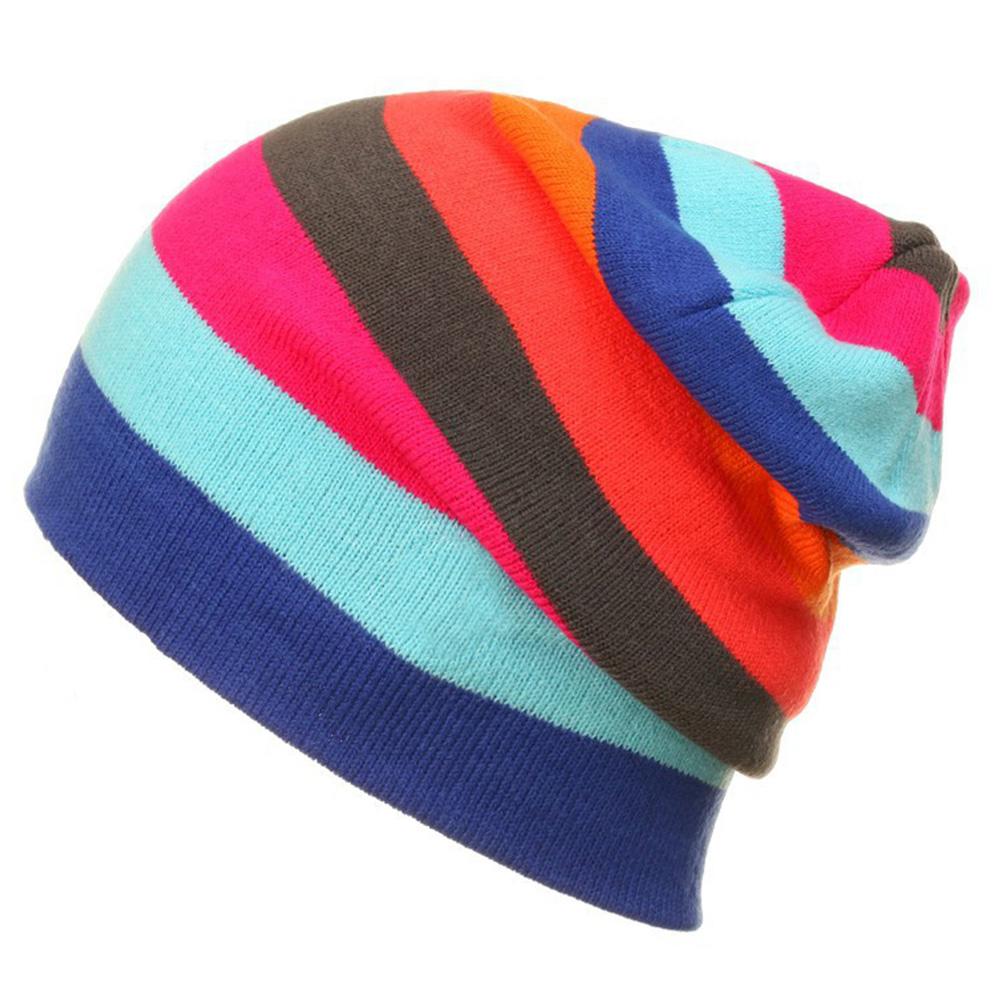 Unisex Outdoor Creative Colorful Knitted Hat Hip Hop Warm Hat Wool Cap for Cycling Skating