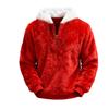 Men's Plush Hooded Colorblock Fall And Winter Warm Top Sweatshirt