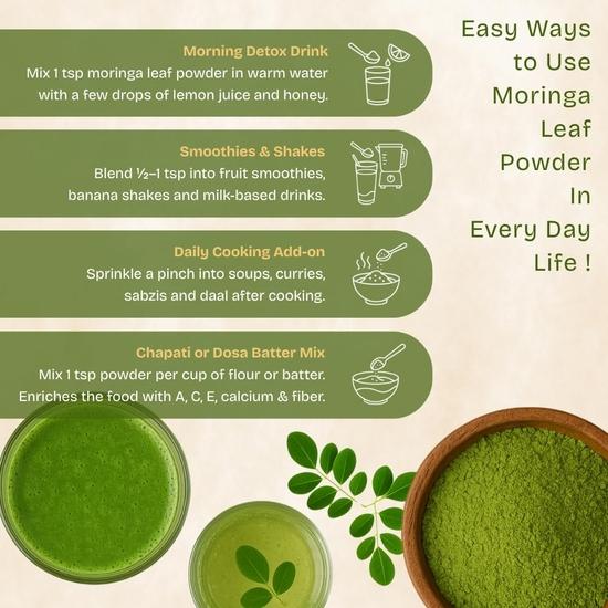 Moringa Leaf Powder 200g | 100% Pure Sahjan Superfood — Immunity, Iron & Calcium Rich • Preservative-Free • Farm-Sourced