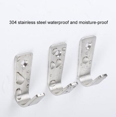 2 db Egylyukú Falra Szerelhető Rozsdamentes Acél J-Típusú Ruhaakasztó Kis Akasztók Csésze, Kabát, Kalap, Táska, Törölközők Akasztására Csavarral