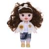 9Inch Lifelike Newborn Baby Doll Plaything Sweet Face Reborn Doll With Clothes Long Hair Baby Girl Jointed Movable Doll Birthday Present