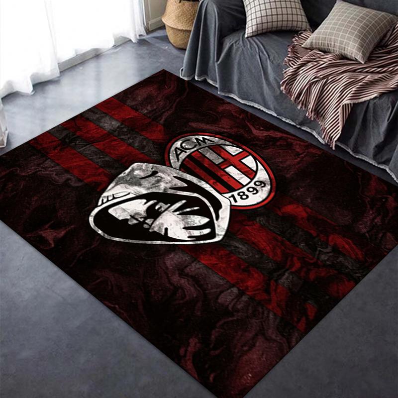 Tappeto AC Milan per Soggiorno Camera da Letto Casa Decorazione Divano, Tappetino Antiscivolo per Giochi Bambini
