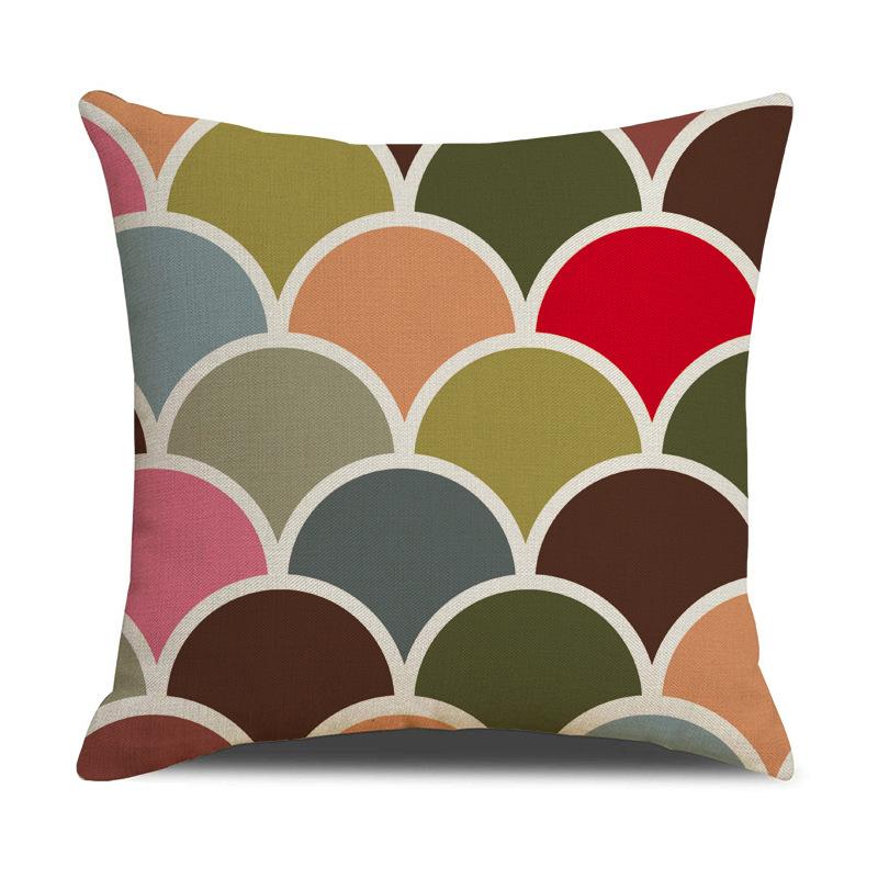 Modern Simple Colorful Geometric Element Pillow Cover Fresh and Fashionable Sofa Cushion Cover Home Decoration Cushion Cover