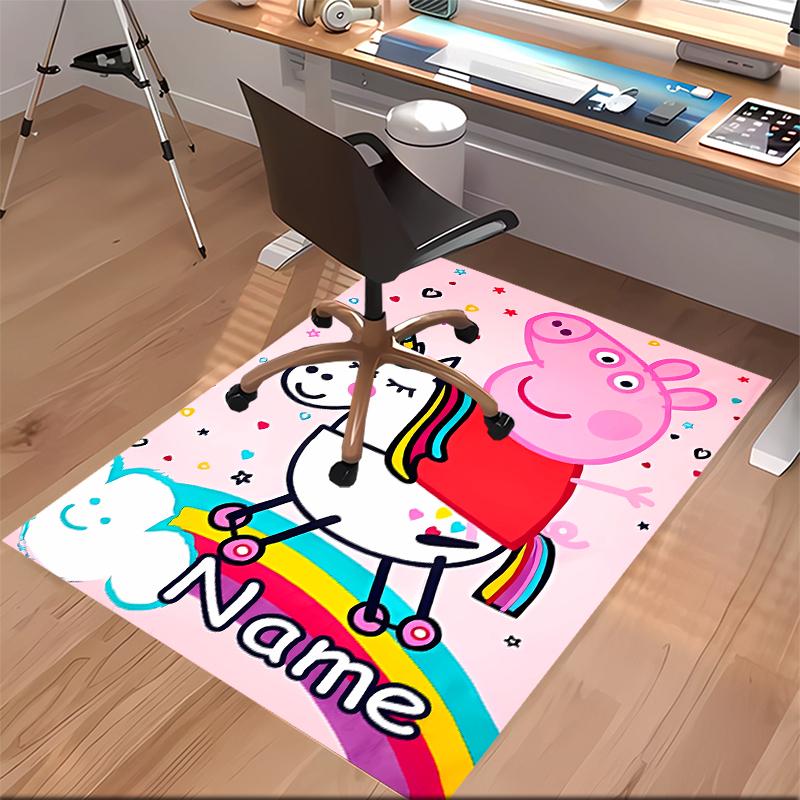 Custom personalization Peppa Pig Print Area Rug - Soft, Washable Non-Slip Indoor Mat,Living Room,Home&Office Decorative Rug