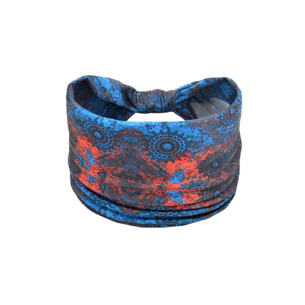 Women's Paisley Sport Yoga Headband - Sweat-Absorbing, Elastic Cotton, Bohemian Style