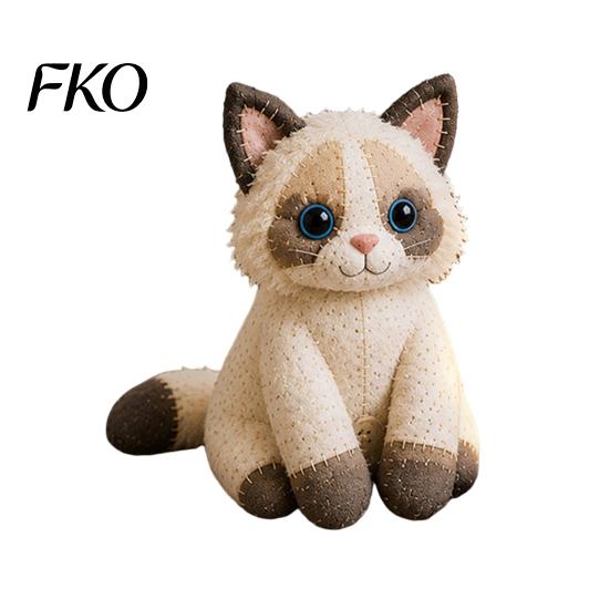 Nähset mit Füllwatte Patchwork Katze DIY-Set, Entzückendes Ornament gestalten, 3D-Tier Niedliche Kätzchen Bastelset für Erwachsene Anfänger, Zuhause D