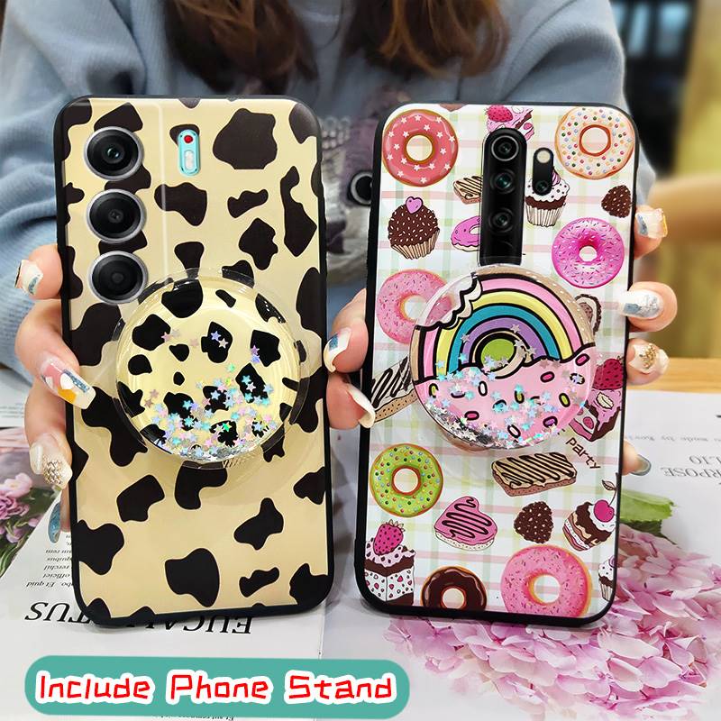 Cartoon Durable Phone Case For Tecno Camon40 4G/CM5 Waterproof Back Cover Soft Case Skin feel silicone Glitter Quicksand