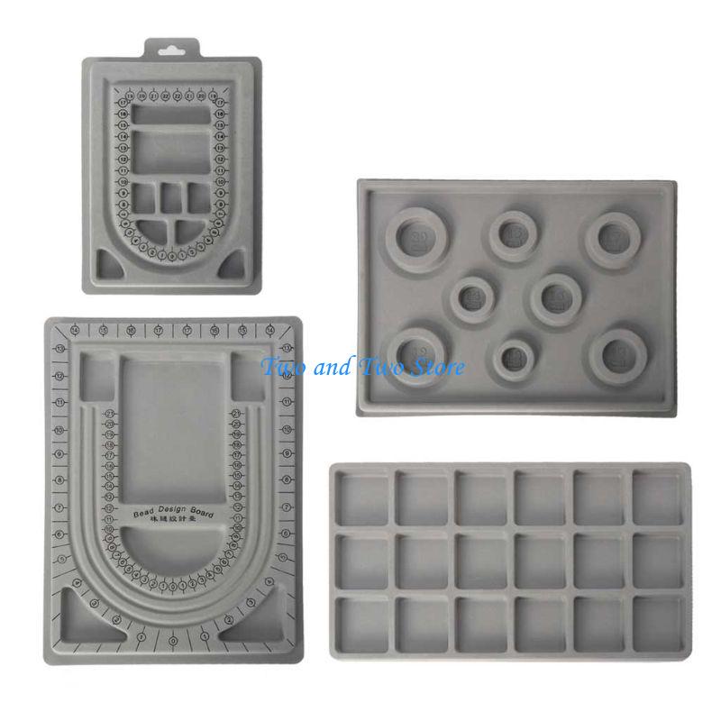 HX6F 4Pcs Gray Bracelet Design Board Flocking Beaded Board Bracelet Beaded Jewelry Tray Design Diy Hand Tools серый