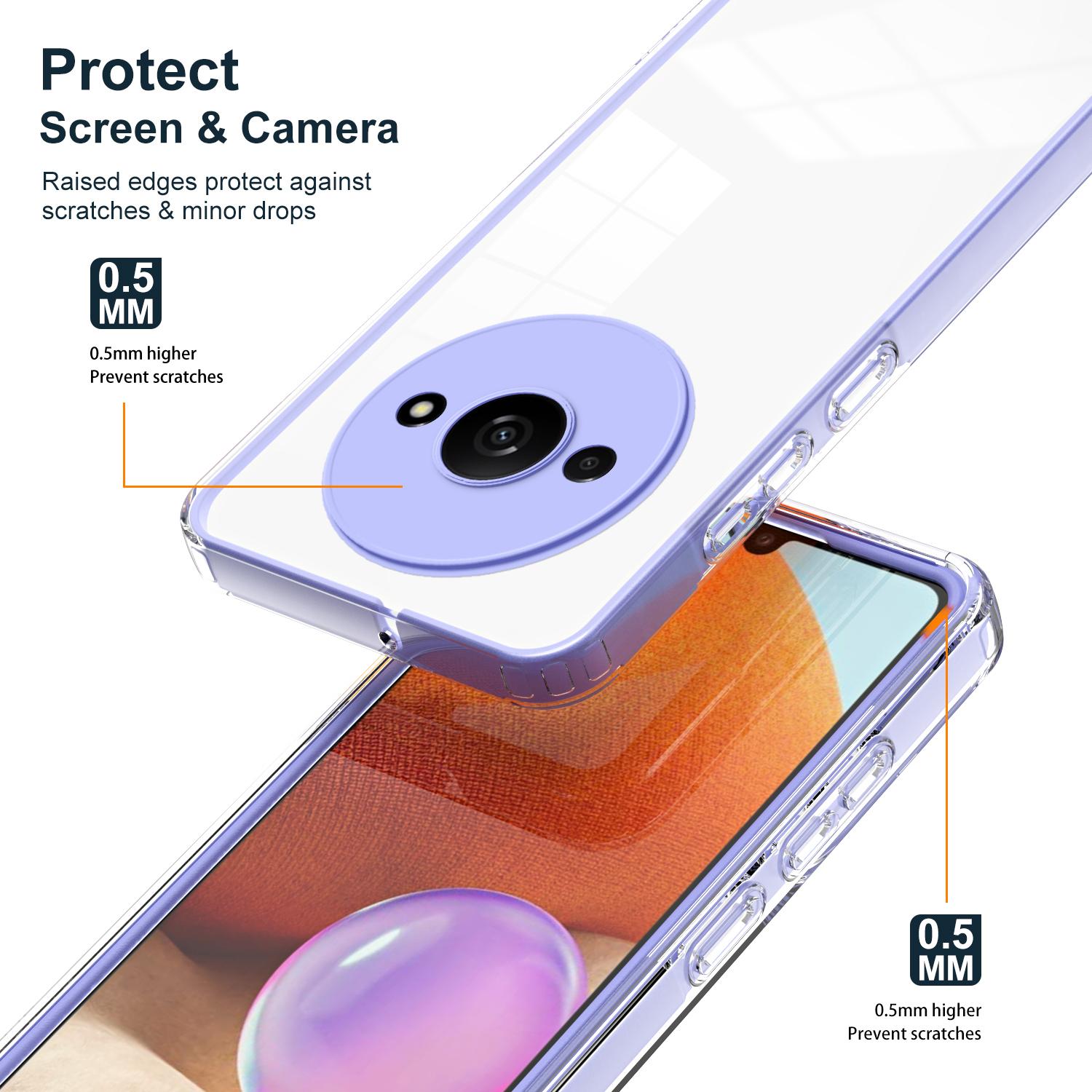 

For Xiaomi Redmi A3/Poco C61 4G Case TPU+PC Shockproof Clear Phone Shell Black