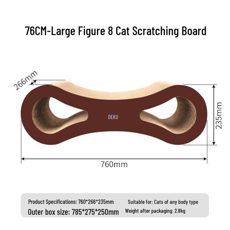 Deko Multi-Size Figure 8 Cat Scratcher Toy - Corrugated Cardboard for Kittens
