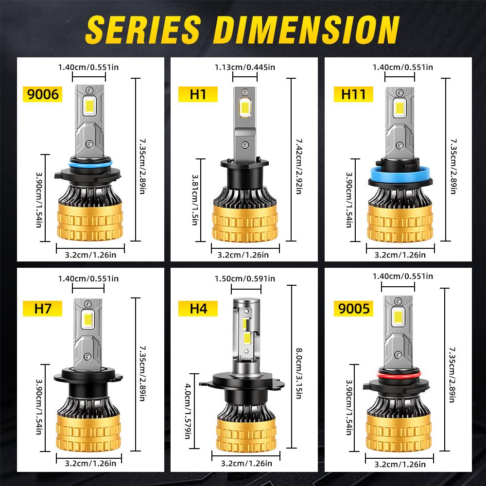 9005 9006 Led Long Life Version 260W Headlight Bulbs 6500K Canbus Car 56000LM HB3 HB4 Led Headlamps High Brightness