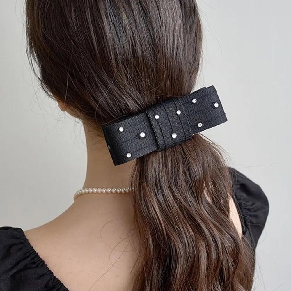 Stone Square Ribbon Automatic Pin JP-23-241AB black