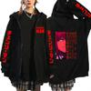 Felpa con cappuccio e zip stampata Chainsaw Man Anime Donna Casual Larga Retro Harajuku Autunno Inverno Manica Lunga Giacca in Pile Felpe