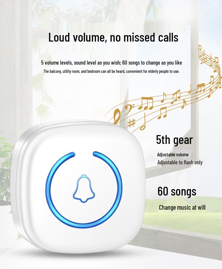 Wasserdarer kabelloser Notfallalarm für ältere Menschen & Schwangere - Langreichweiten-Sicherheits-Pager mit einer Taste