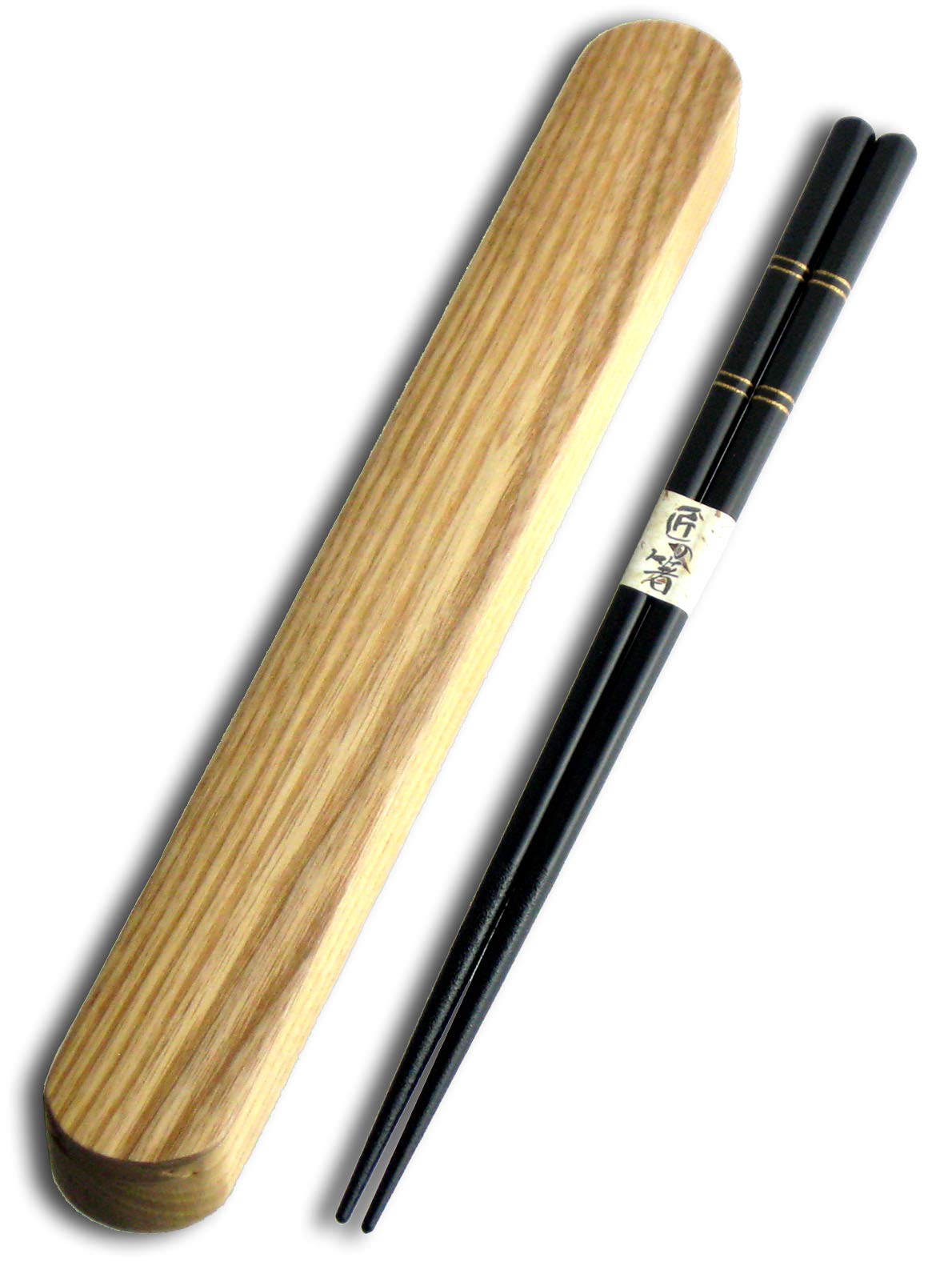 

Nagao Chopsticks and Chopstick Case Gold Made in Japan Set, 23cm, Double-Layered Chopsticks, Black, Wooden,