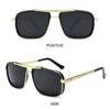 New Retro Rectangle Sunglasses for Women Men Classic Double Bridge Thick Edge Metal Frame Sun Glasses Steam Punk Eyewear