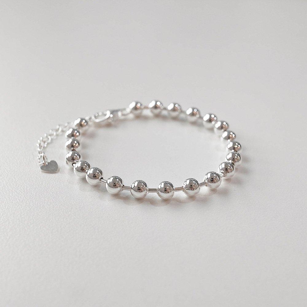 5mm Silver Ball Bracelet Basic Simple Silver Ball Bracelet