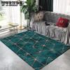 Modern Retro American Green Gold Geometric Door Mat Bedroom Living Room Bedside Carpet Floor Mat