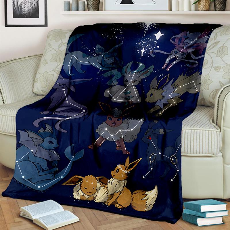 2025 New Cute Pikachu Pokemon Cartoon Gift Soft Plush Blanket,Flannel Throw Blanket for Living Room Bedroom Bed Sofa Cover Kids