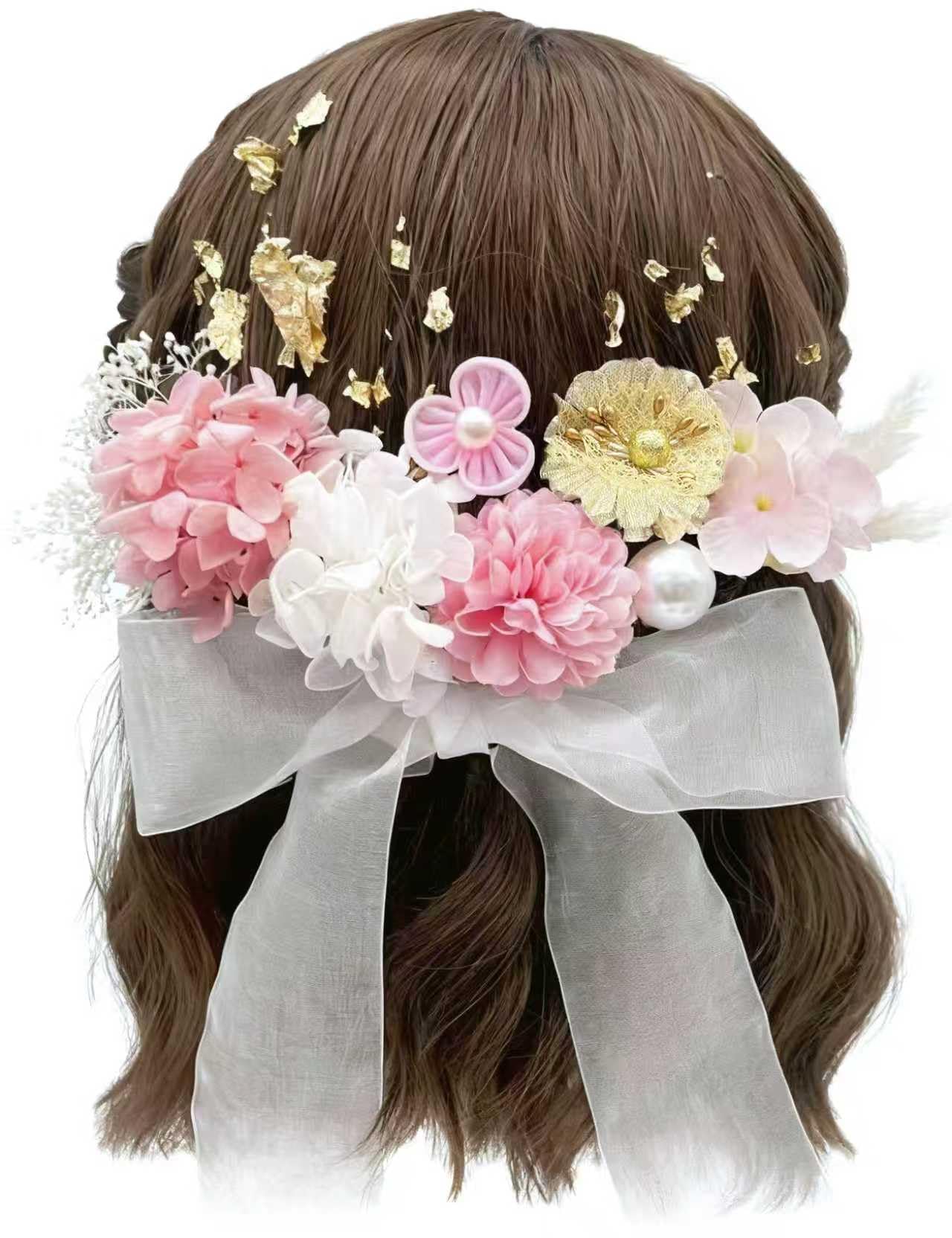 

[Baramoly] Hair Accessory Ribbon for Coming-of-Age Ceremony, Graduation Ceremony, Wedding, Traditional Japanese Clothing, Kimono, Furisode, Hakama,