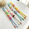 Miu Style Colorful Letter Bead Bag Charm - Dopamine Acrylic with Woven Rope