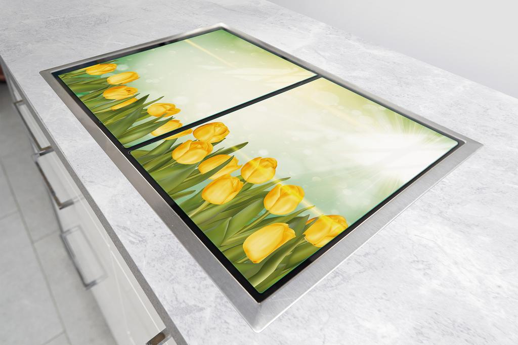 SZKLANA PŁYTA OCHRONNA DO KUCHNI 2x35x52 TULIPANY