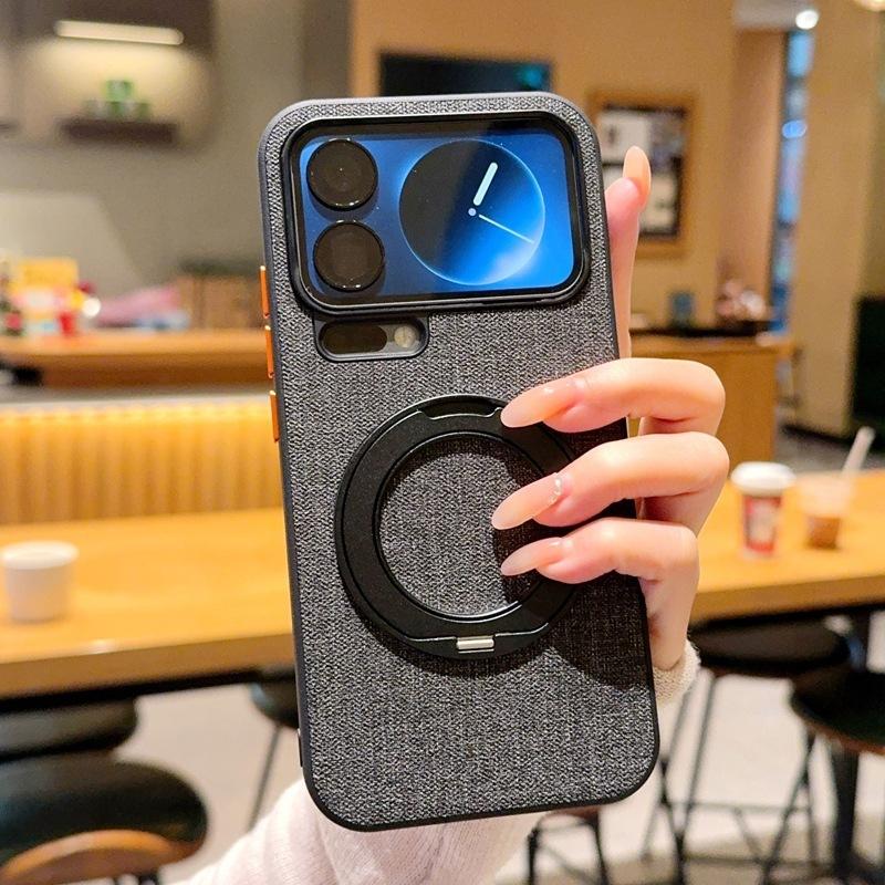 Applicable to Mi 11Pro mobile phone case magnetic suction rotating bracket Mi 11 cloth pattern 11Promax protective cover anti-drop