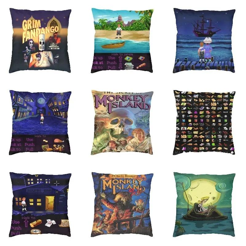 La Copertina del Cuscino The Secret Of Monkey Island Stampa 3D su Entrambi i Lati Custodia per Cuscino da Pavimento per Divano Custodia per Cuscino Gioco d'Azione Avventura