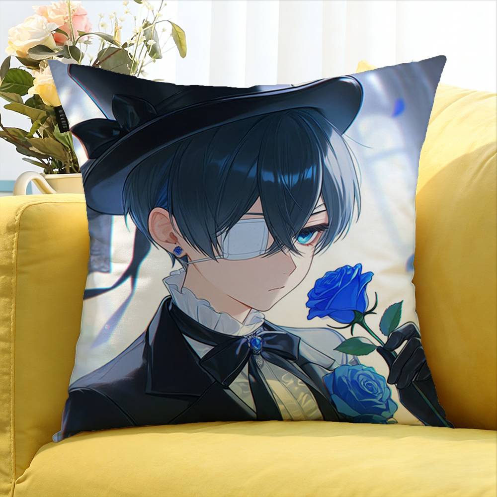 Ciel Phantomhive Anime Various Sizes Square Pillow Case For Car Home Bedchamber Decor