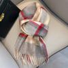 New pure wool plaid scarf British men and women couples winter warm double-sided fringed high-end scarf