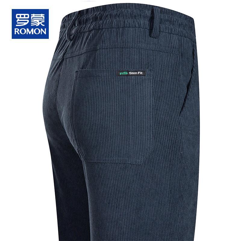 ROMON Men s Striped Straight-Leg Casual Pants 31