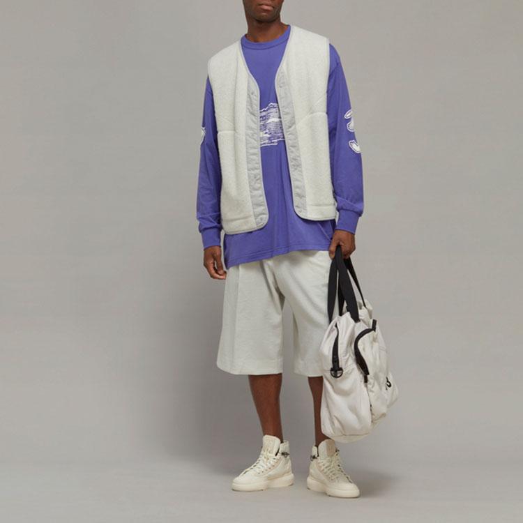 Y-3 SS23 Brush Pattern Crew Neck Long Sleeve T-Shirt Men Tops Light-Purple IA3113